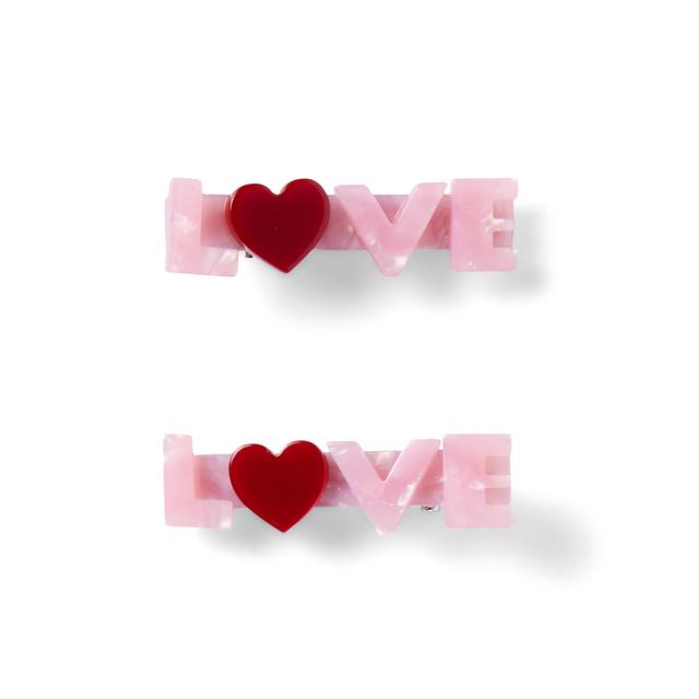 Janie and Jack | Love Barrette Set - Pink / One Size