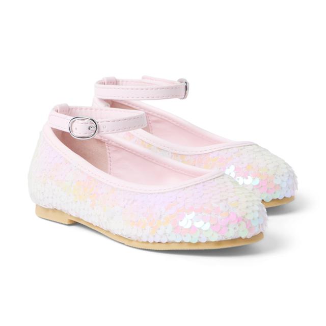Janie and Jack | Sequin Ballet Flat - Pink / 4K