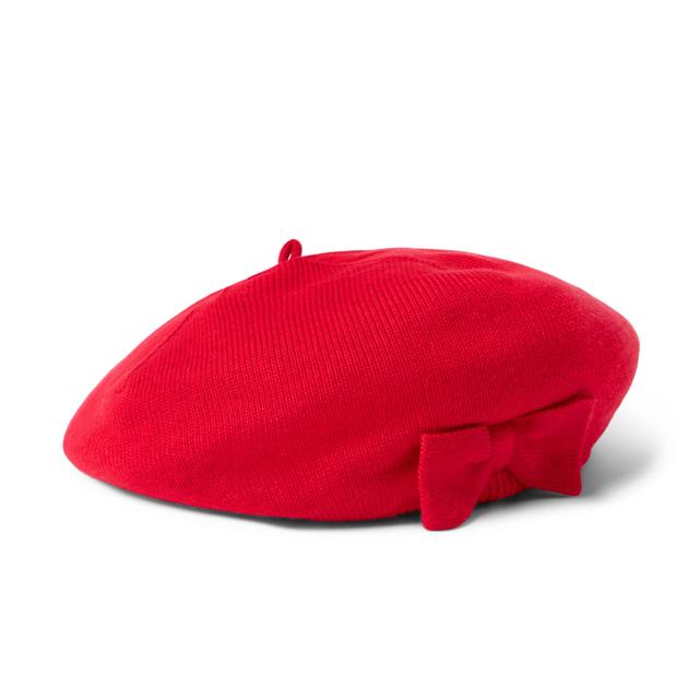 Janie and Jack | Sweater Bow Beret - Red / 12-24m
