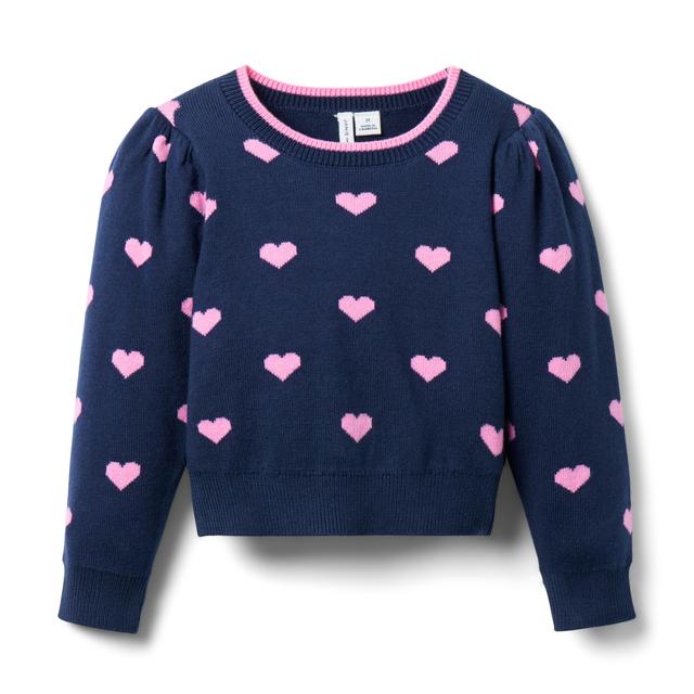 Janie and Jack | The Sweetheart Sweater - Navy / 6-12m