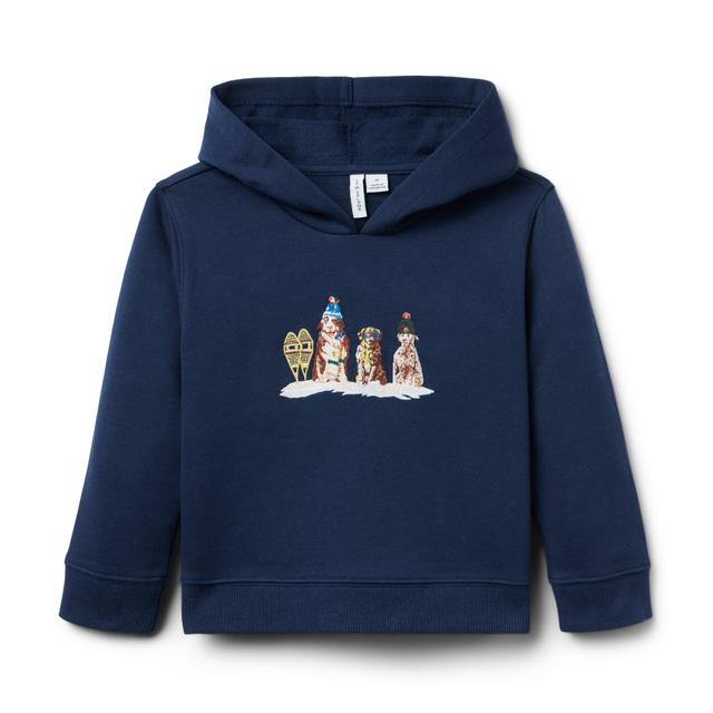 Gray Malin x Janie and Jack Dog Hooded Sweatshirt - Navy / 2T