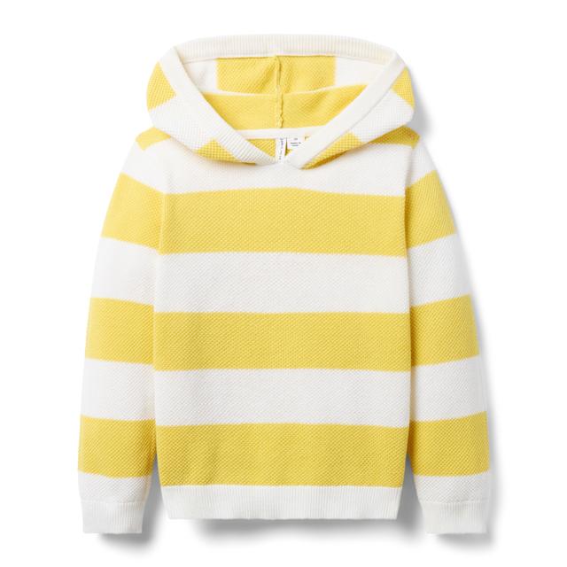 Janie and Jack | Striped Hooded Sweater - Yellow / 18-24m