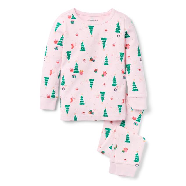 Janie and Jack | Good Night Pajama In Holiday Poodle - Pink / 2T