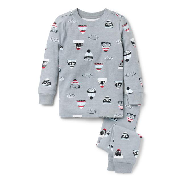 Janie and Jack | Good Night Pajama In Ski Trip - Grey / 5