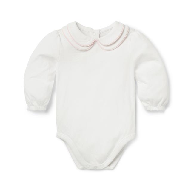 Janie and Jack | Baby Double Collar Bodysuit - White / NB
