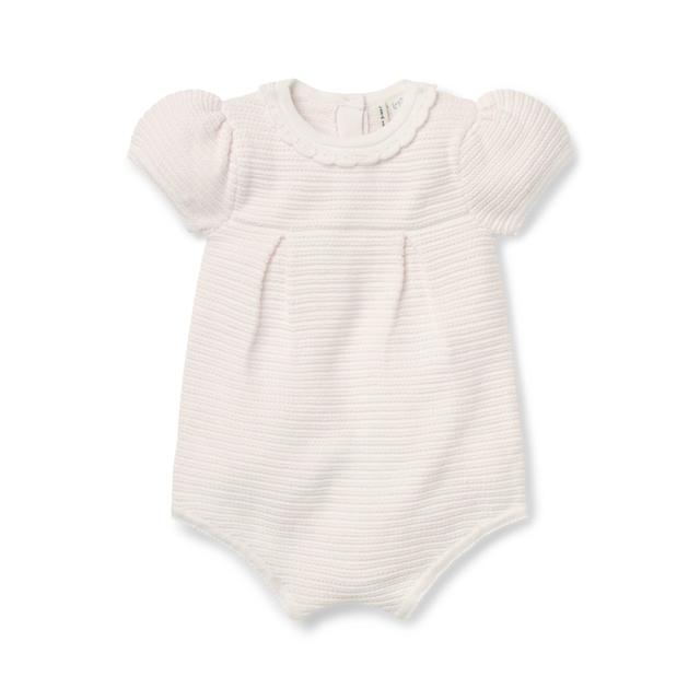 Janie and Jack | Baby Textured Striped Romper - Pink / 0-3m