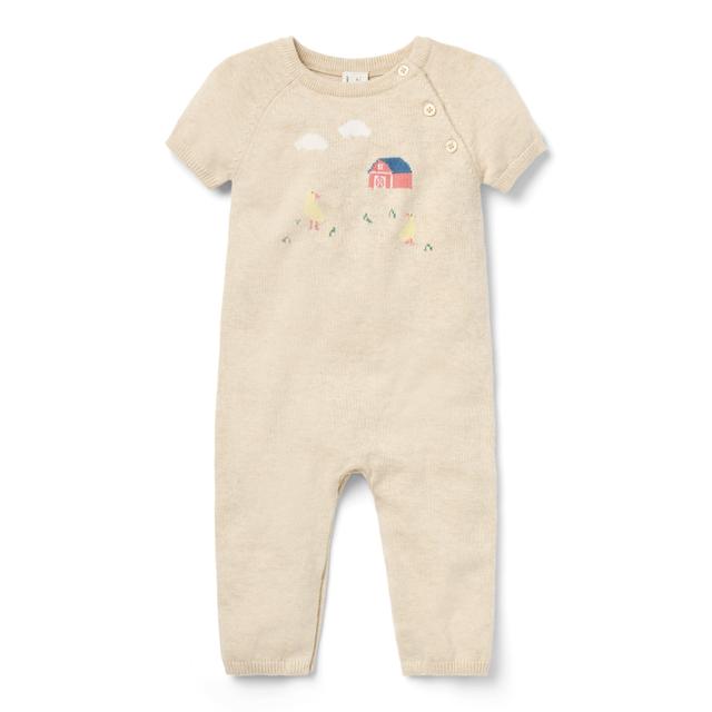 Janie and Jack | Baby Duck One-Piece - Tan / 12-18m