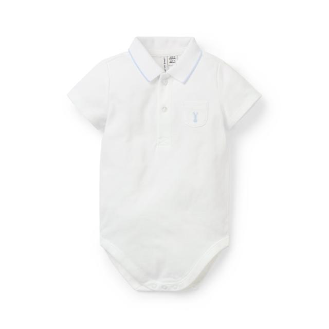 Janie and Jack | Baby Bunny Pique Polo Bodysuit - White / 0-3m