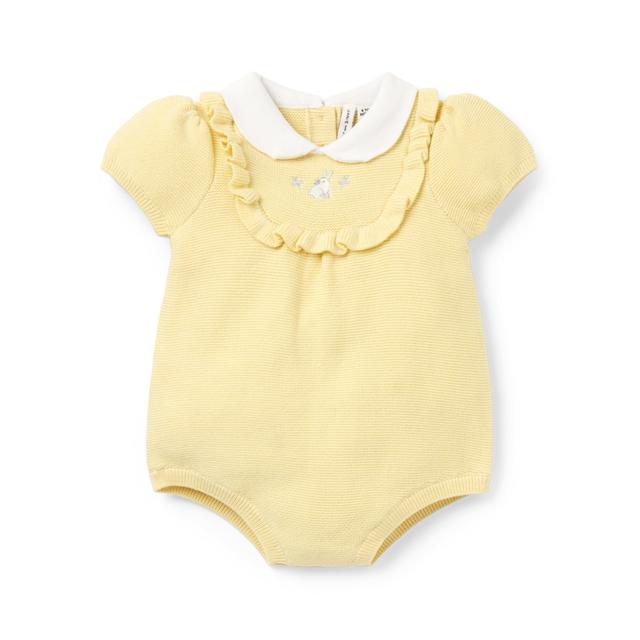 Janie and Jack | Baby Bunny Knit Romper - Yellow / 12-18m