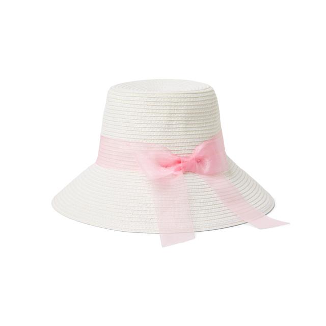 Janie and Jack | Bow Straw Hat - White / 2-5