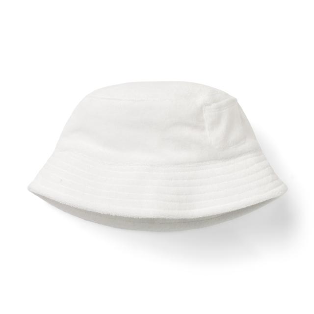 Janie and Jack | Terry Bucket Hat - White / 6+ yrs