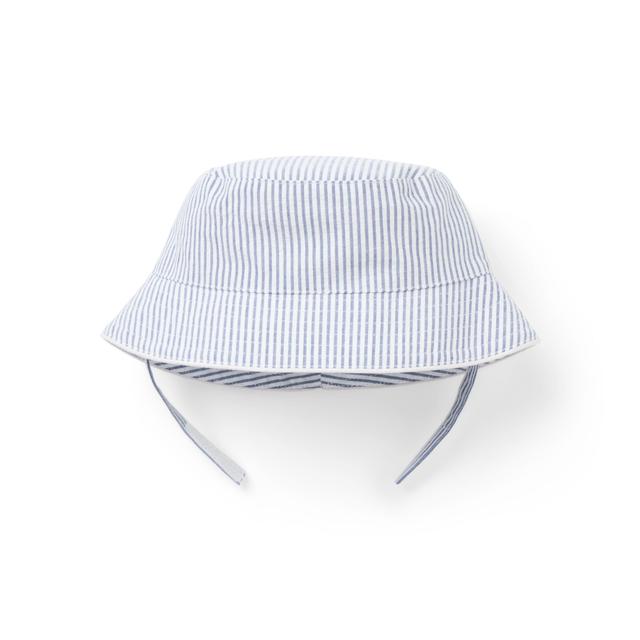 Janie and Jack | Baby Striped Seersucker Bucket Hat - Blue / 0-3m
