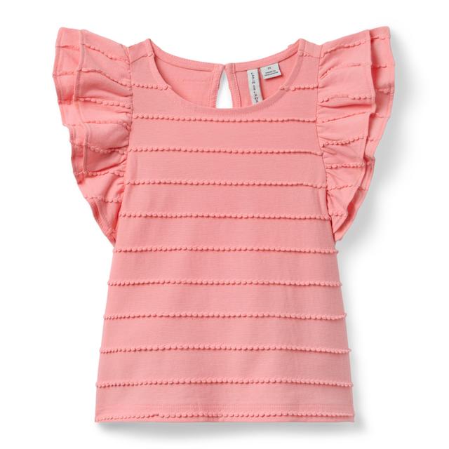 Janie and Jack | Scalloped Flutter Sleeve Top - Pink / 8