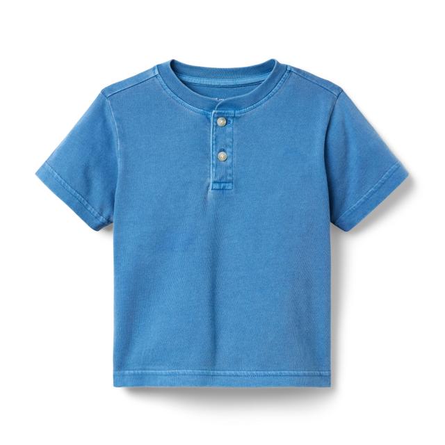 Janie and Jack | Henley Tee - Blue / 6-12m