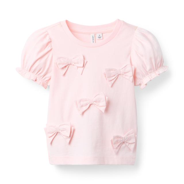 Janie and Jack | Bow Puff Sleeve Top - Pink / 4