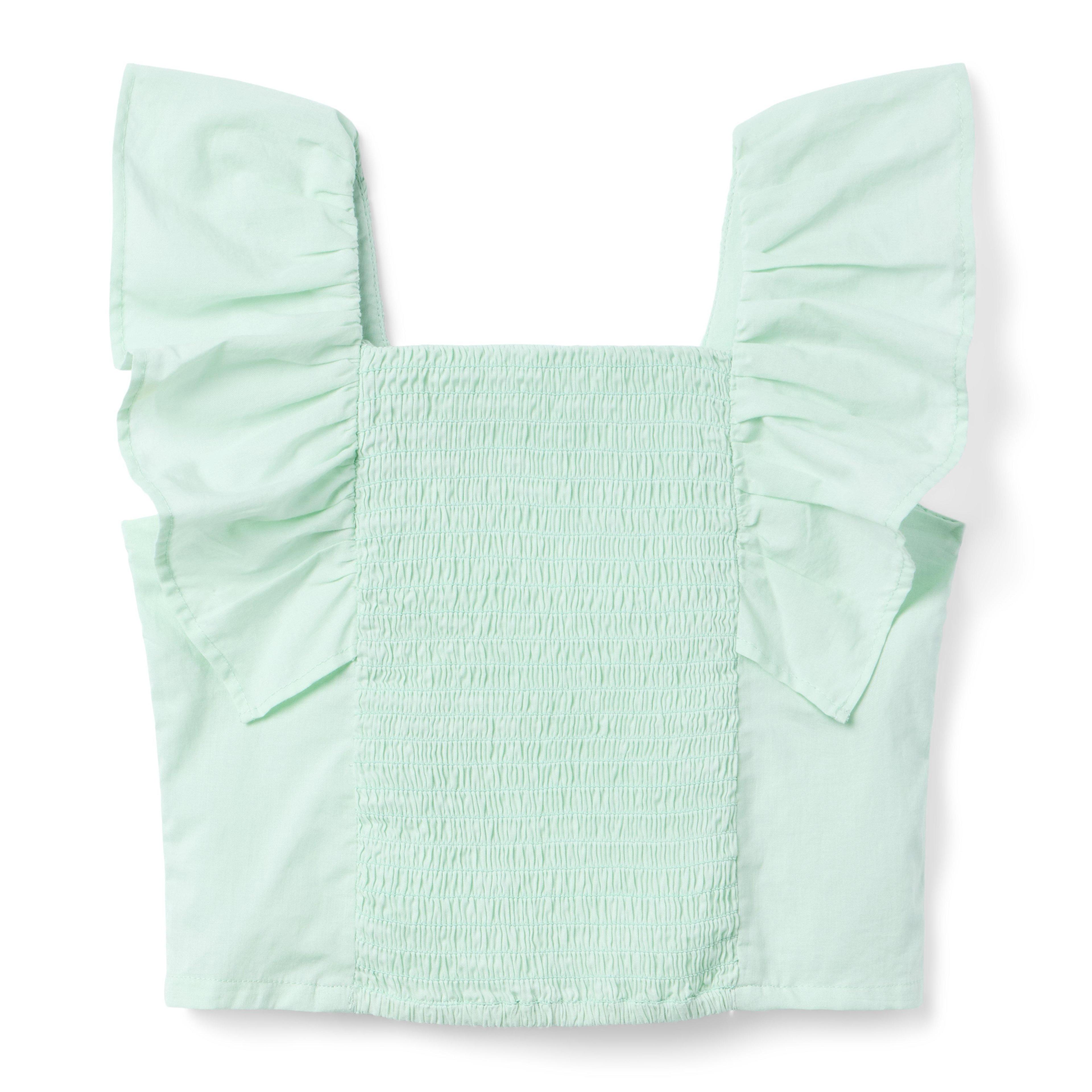 Janie and Jack | Smocked Ruffle Top - Green / 2T