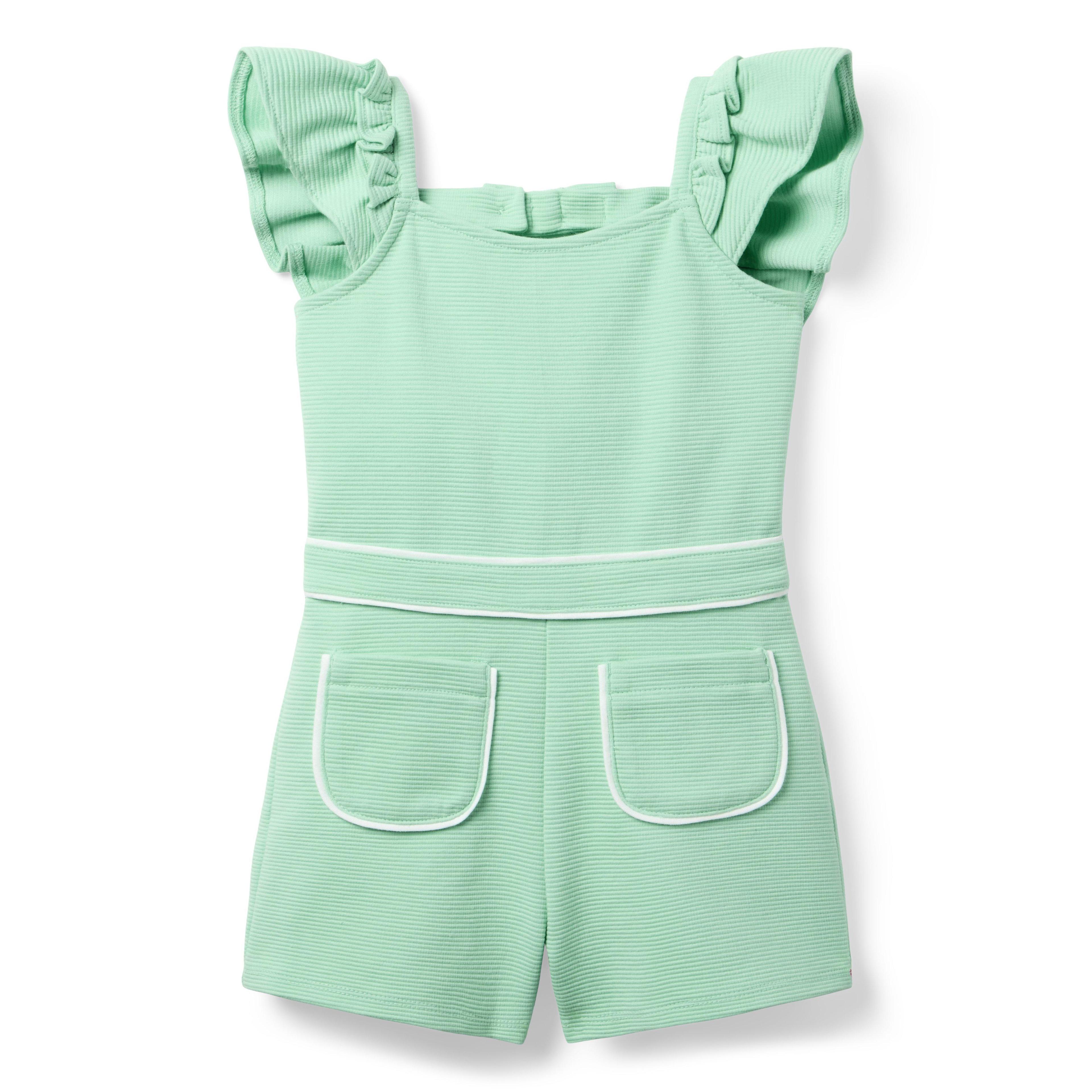 Janie and Jack | Ruffle Sleeve Romper - Green / 2T