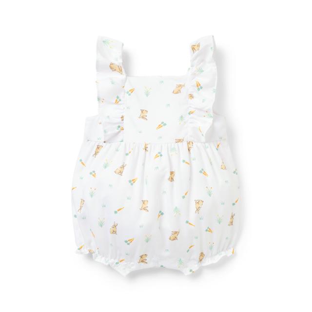 Janie and Jack | Bunny Pajama Romper - White Bunny / 6-12m