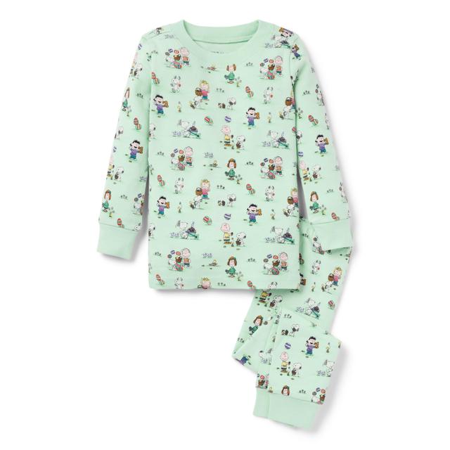 Janie and Jack | Organic Cotton Peanuts Easter Pajama - Green / 6