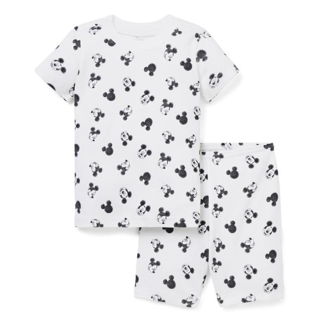 Janie and Jack | Organic Cotton Disney Mickey Mouse Short Pajama - White / 3