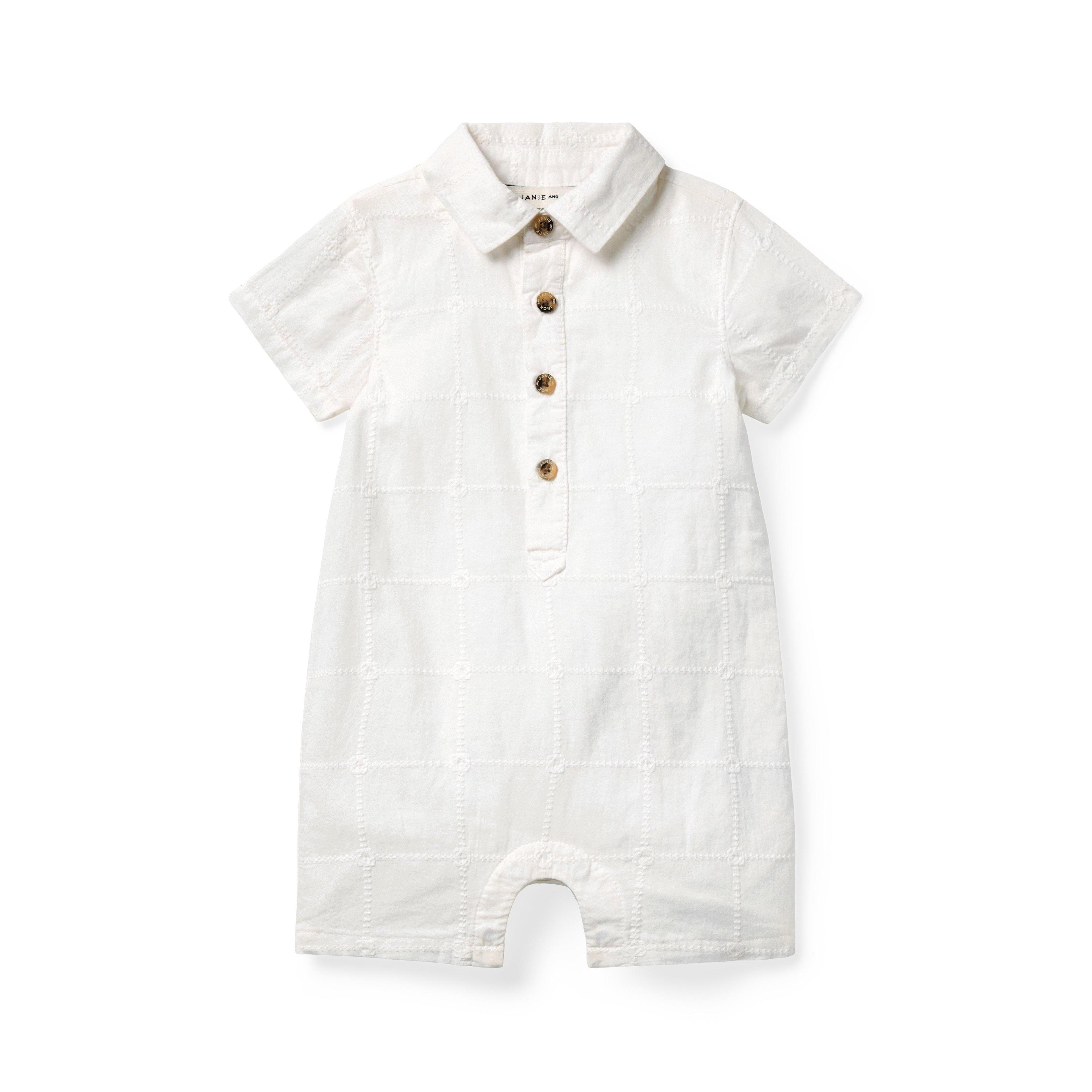 Janie and Jack | Baby Embroidered Romper - White / 3-6m