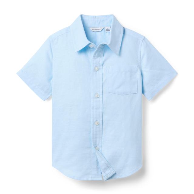 Janie and Jack | The Linen-Cotton Shirt - Blue / 7
