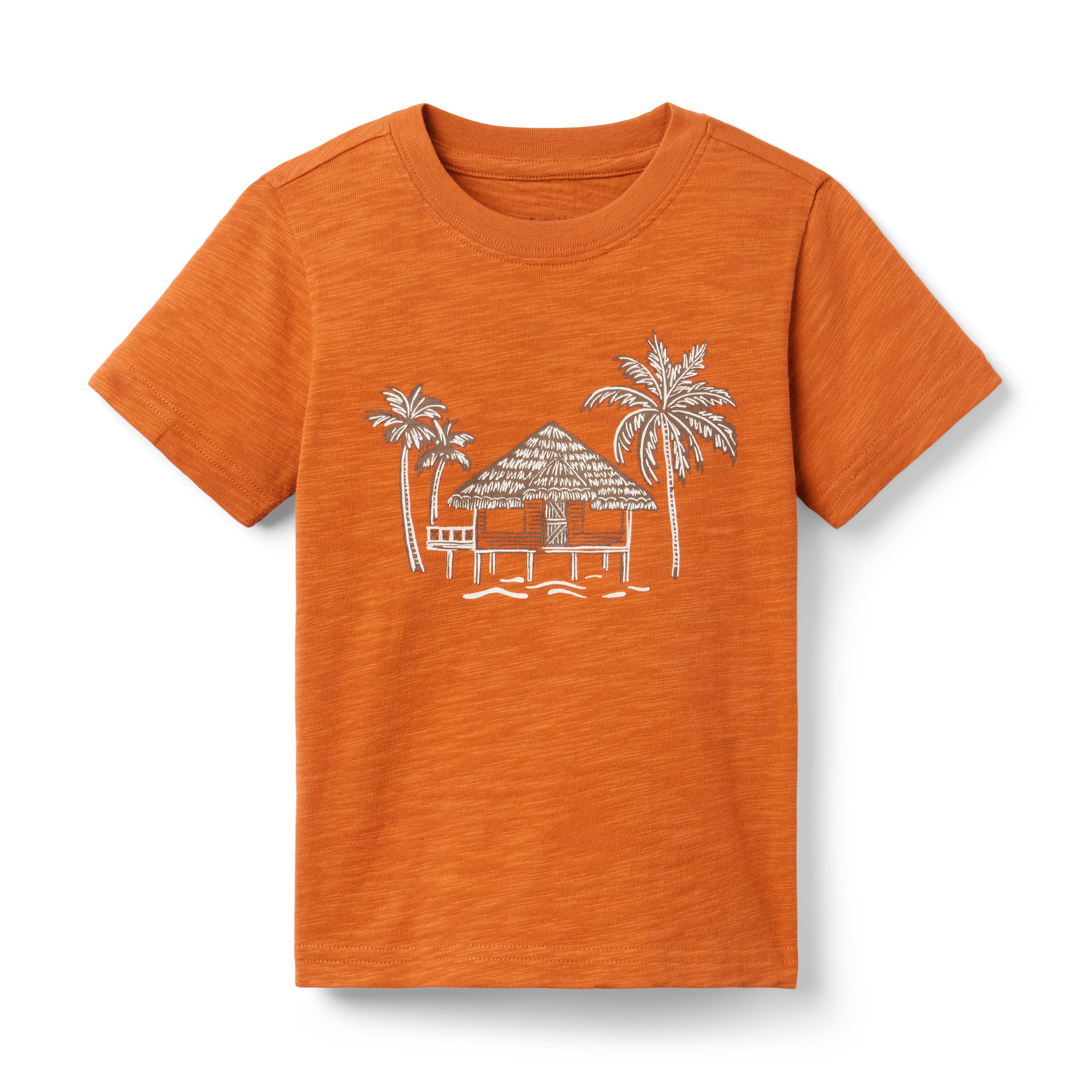 Janie and Jack | The Island Getaway Tee - Orange / 7