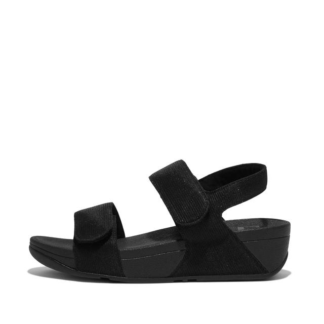 Women LULU Adjustable Shimmerlux Back-Strap Sandals Glitz Mesh Polyester