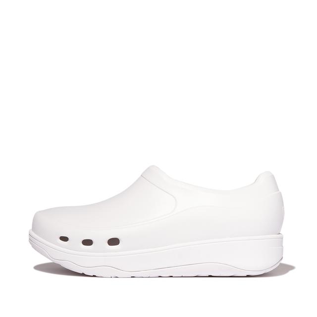 FitFlop WORK+ High-Performance Professional Clogs Eva Foam, Outlet, Urban White, Size: US 11