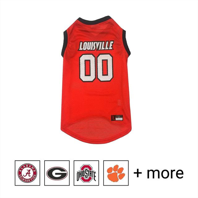 Pets First NCAA Basketball Dog & Cat Mesh Jersey, Louisville Cardinals, Small