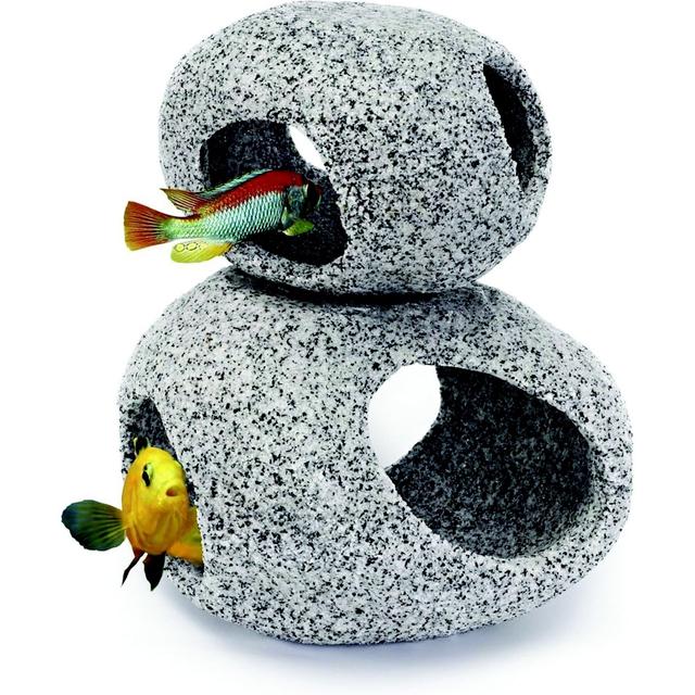 Penn-Plax Deco-Replicas Granite Stone Hideaway Fish Ornament, Large/X-Large
