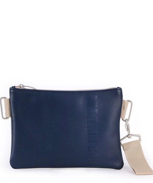 Strap leather clutch_navy [NAVY]