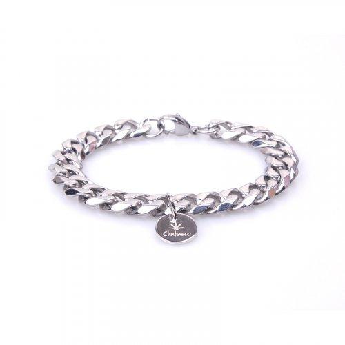 STAINLESS STEEL BRACELET WIDE CHAIN FOR WOMEN SSBW08 [SILVER]