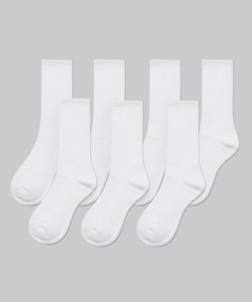 Solid Skate Socks 7 Pack [White] [WHITE]