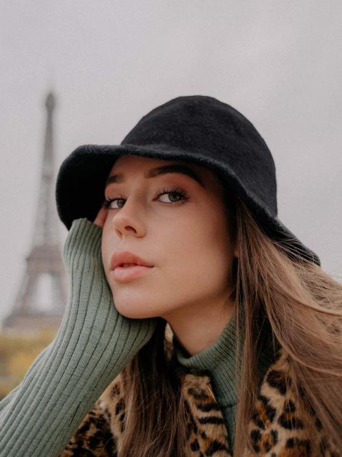 [Moonflower] wool bucket hat_3colors [BLACK]