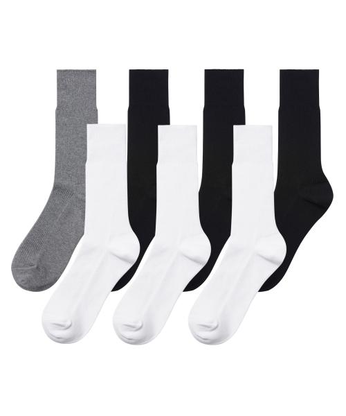 Ribbed Crew Socks 7 Pack [Mono]