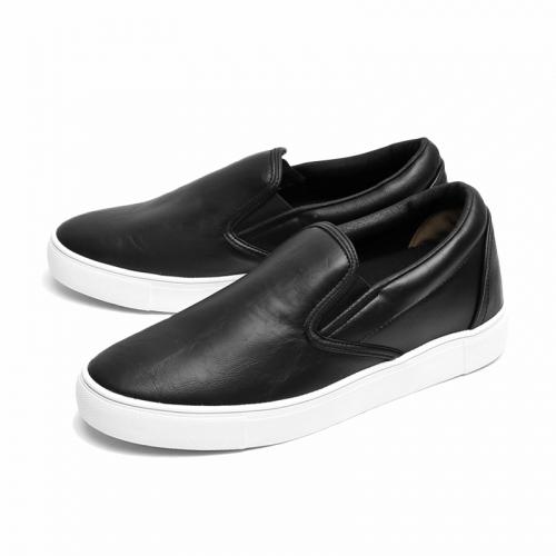 5.5cm Basic Unisex Leather Slip-on (CL0015BK) [BLACK]