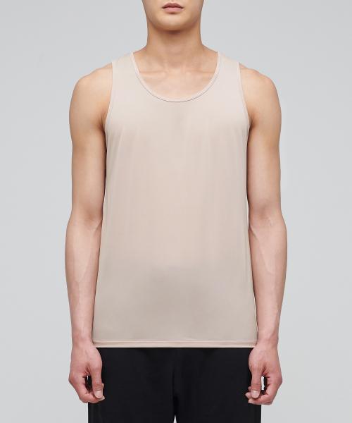 [Cool tandard] Men's sleeveless undershirt [Light beige] [LIGHTBROWN]