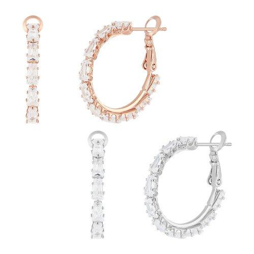 Baguette hoop ring earrings PKBE0134