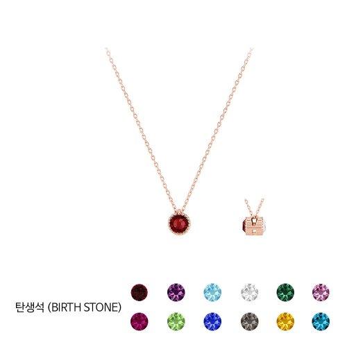 Birthstone double-sided necklace PYSN000S [ROSEGOLD]