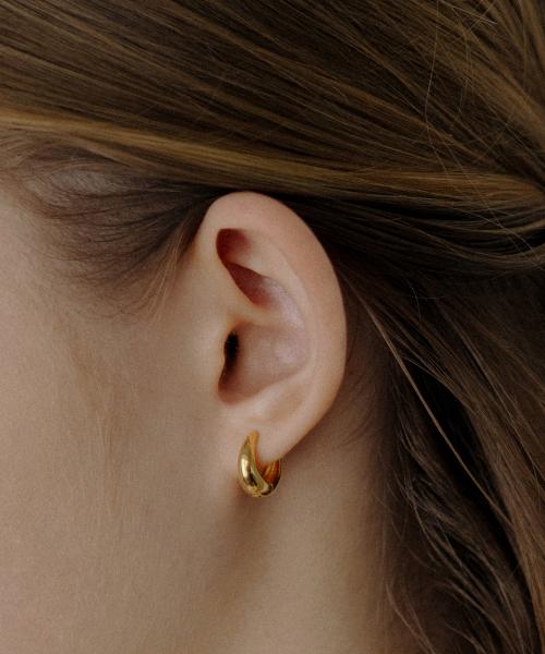 SL28 Ellipse earrings (2Colors) [SILVER]