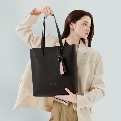 Ivy Zipper Shopping Bag [BLACK]