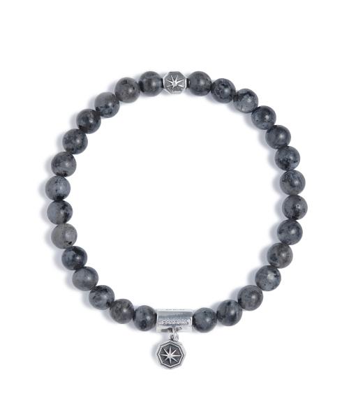 India Gemstone Silver Bracelet Midnight Fog [DARKGREY]