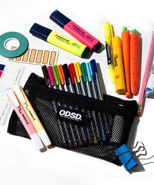 ODSD Mesh Pouch Pencil Case - BLACK [BLACK]