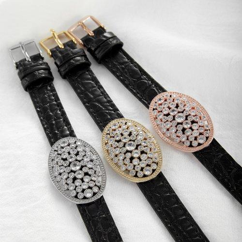 Crocodile leather bracelet (black) PYBB001S [BLACK]