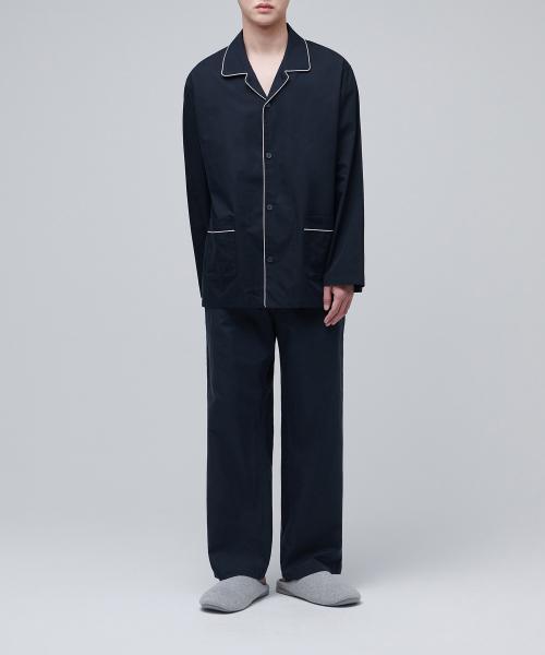 Cotton Tencel Pajama Set [Navy/White] [NAVY]