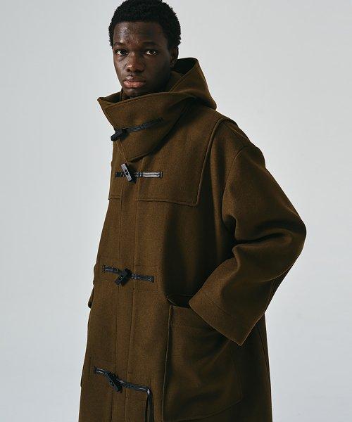 Overfit Hooded Duffle Coat (Brown) [DARKBROWN]
