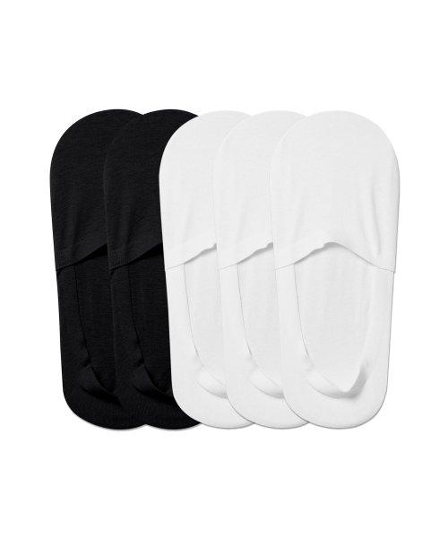 Cotton Foot Cover 5 Pack [White/Black]