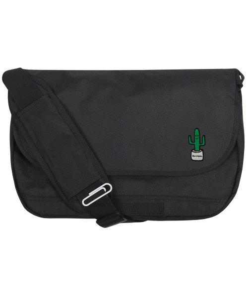 [UNISEX] CACTUS EMBROIDERED CROSS MESSENGER BAG_BLACK [BLACK]