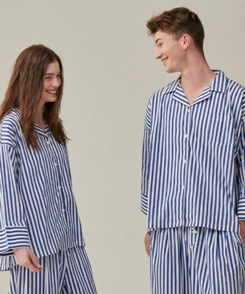 (uni)Dormitory Original Striped Pajamas Blue [BLUE]